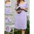 thumbnail image 2 of Avidlove Nightgowns for Women Short Sleeve House Dress with Pockets Pleated Nightdress Soft Sleepwear S-XXXL, 2 of 5
