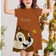 thumbnail image 1 of 2-7 años de edad, niña de manga corta, dos vestidos con estampado de ardilla, vestidos de princesa de verano para niños, vestidos de baile de fiesta para niños 2T Gao Jinjia LED, 1 of 1