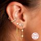 thumbnail image 3 of Pendientes de cadena de moda con diseño de eslabones con incrustaciones de diamantes de plata de ley S925, juego de 6 pares de 6 estilos diferentes oso de fresa  Electrónica, 3 of 5