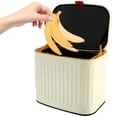 thumbnail image 3 of 1.05 Gallon Hanging Trash Can with Lid  Kitchen Wall Mounted Countertop Compost Bin  White, 3 of 10