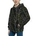 thumbnail image 2 of Fotbe Lilies Flowers Pattern Youth Pullover Hooded Sweatshirt, Boys Hoodie, Kangaroo Pocket Hoodie for Kids Girls -Small, 2 of 6