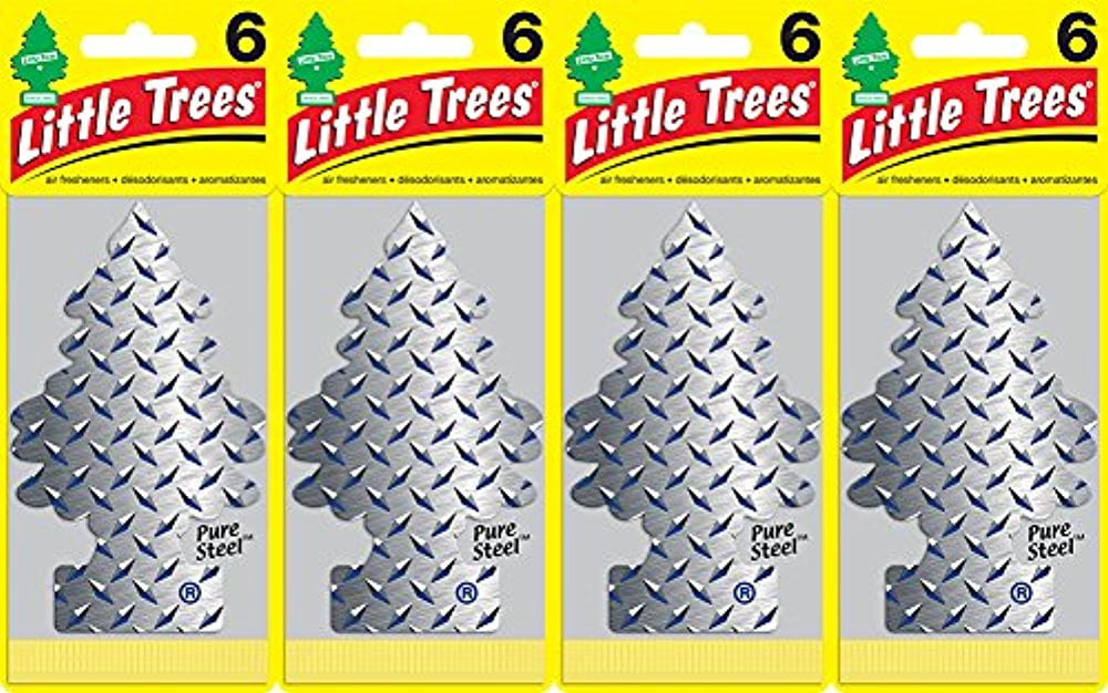 Little Trees Pure Steel Air Freshener, (Pack of 24)