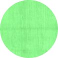 thumbnail image 1 of Ahgly Company Indoor Round Solid Emerald Green Modern Area Rugs, 5' Round, 1 of 4