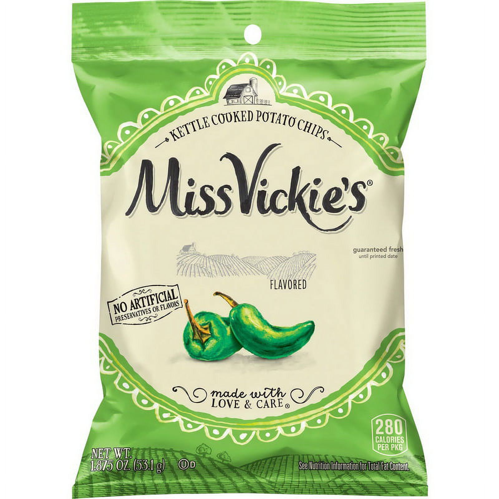 Miss Vickie's Jalapeno Kettle Cooked Potato Chips, Hot Peppered, 1 ...