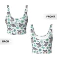 thumbnail image 5 of Haiem Bears and Tropical Leaves Pattern Womens Sports Bra - U Neck Padded Low Impact Yoga Bra Workout Crop Top Gym Moisture-Wicking Workout Vest -Small, 5 of 9