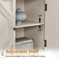 thumbnail image 4 of 65 Inch Sideboard Buffet Cabinet with Storage, Mid Century Modern Accent Cabinet with Adjustable Shelf and Foot Pad, Wooden Coffee Bar Table for Dining Room, Kitchen, Living Room, White, 4 of 9