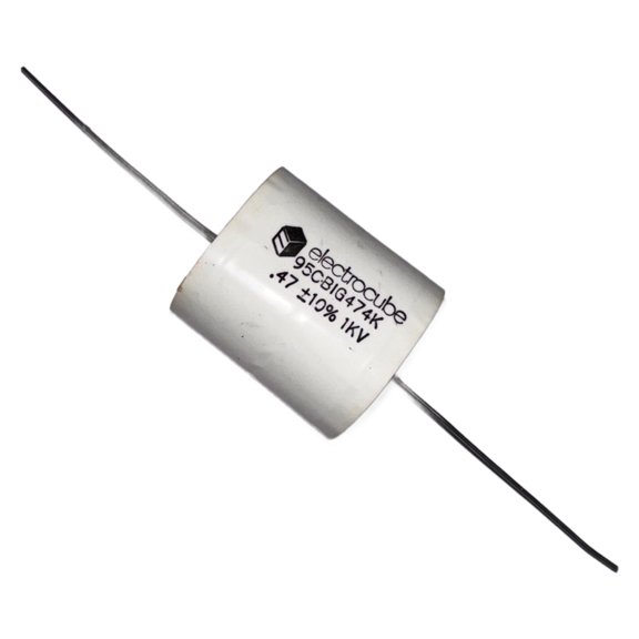 Pack of 2 950B1G474K Capacitor Rectangular Polypropylene and Foil 18AWG Axail Leads, .47MFD 1000V 10% Bulk : RoHS