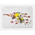 thumbnail image 1 of Nature Bath Mat, Watercolor Style Effect Drawing of Birds on the Branches and Flowers Print, Non-Slip Plush Mat Bathroom Kitchen Laundry Room Decor, 29.5 X 17.5 Inches, Brown and Yellow, Ambesonne, 1 of 2