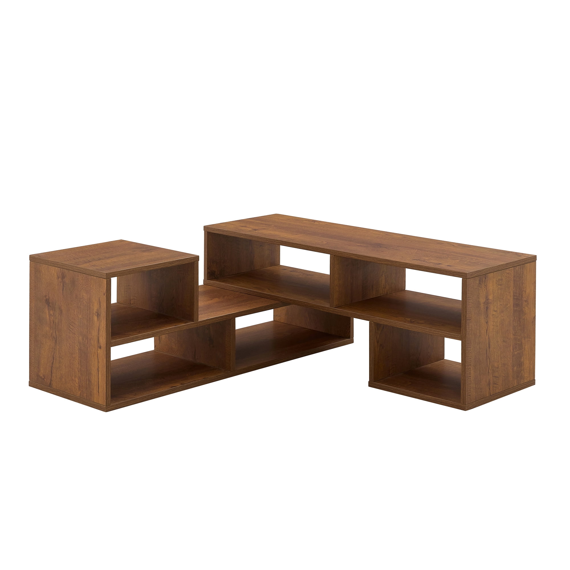 Leumius 2 Pieces Cube TV Stand for TVs up to 70 Free Combination Media Stand,Open Storage Bookcase Shelf for Living Room