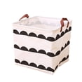 thumbnail image 4 of Tuvgenk Handles Dirty Laundry Basket Folding 12.6*12.6*12.6in Black Storage Basket Cloth Dorm Carry Storage Bin, 4 of 5