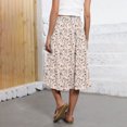 thumbnail image 3 of Mgmyaa Women's A-line Skirt Summer Casual Printed Midi Skirt with Side Pockets Drawstring Elastic Waist Lightweight Long Skirt, 3 of 5