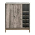 thumbnail image 3 of Maklaine Modern 2-door Wood Wine Cabinet with Stemware Rack Gray, 3 of 8