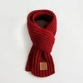 thumbnail image 4 of Karoyedx Scarf Winter Kids Scarf Winter Knitted Kids Scarves Solid Color Neck Warmer for Children Wine Size,One Size, 4 of 4