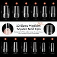 thumbnail image 2 of modelones Medium Square Nail Tips, Pre-shaped Soft Gel Tips Fake Nails False Acrylic Clear Full Cover Press on Extension Kit Gel Manicure DIY at Home 216PCS 12Sizes, 2 of 9