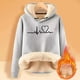 thumbnail image 2 of Sudadera con capucha gruesa y cálida para mujer, chaqueta informal de manga larga con forro polar, resistente al frío, para invierno, 2 of 4