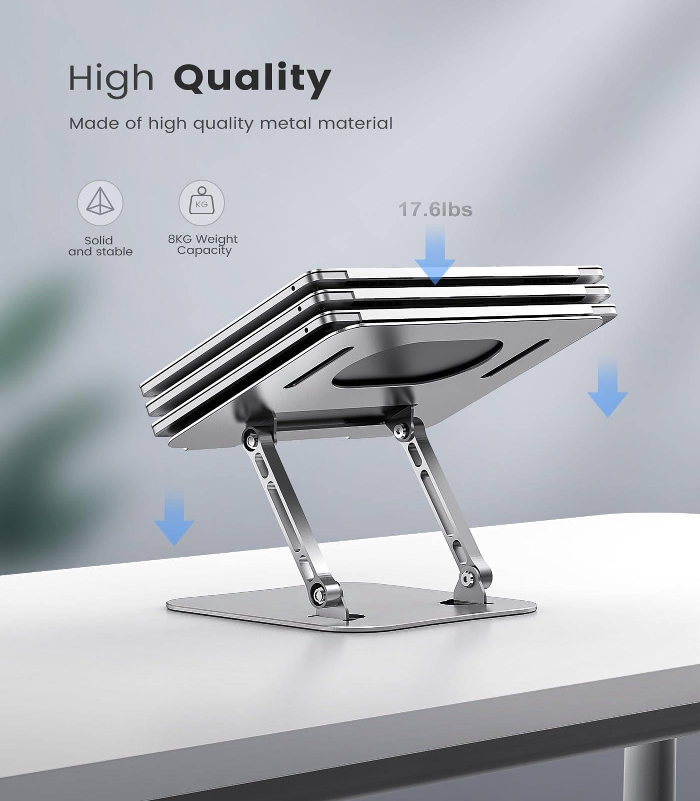 Laptop Stand Adjustable Computer Sturdy Aluminum For Desk Foldable Holder Portable Riser 11-16-inch Notebook Tablet And More
