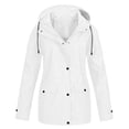 thumbnail image 1 of Pompotops Manteau de Pluie Uni pour Femmes Extérieur Grande Taille Imperméable à Capuche Coupe-Vent Liquidation, 1 of 5