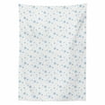 thumbnail image 2 of Winter Tablecloth, Cold December Design Simple Seasonal Snowy Weather Ice Frost Gentle Winter, Rectangle Satin Table Cover Accent for Dining Room and Kitchen, 60" X 90", Blue White, by Ambesonne, 2 of 2
