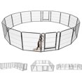 thumbnail image 1 of BestPet Parc pour Chien de 32 Pouces, Enclos d'Exercice pour Animal à 16 Panneaux, Serrure de Porte et de Gravité, pour Usage Intérieur Extérieur, VR, Camping, Cour, Noir, 1 of 7