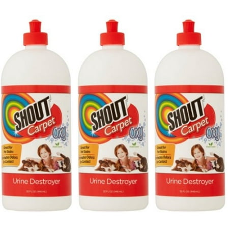(3 Pack) Shout Carpet Oxy Fresh Scent Urine Destroyer, 32 fl (Vet's Best Urine Destroyer)