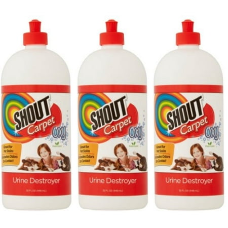 (3 Pack) Shout Carpet Oxy Fresh Scent Urine Destroyer, 32 fl (Best Carpet Cleaner For Pet Urine)