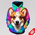 thumbnail image 5 of Sudadera con capucha con estampado de animales Corgi, colores impresos en 3D, divertida, para hombres y mujeres, envío gratuito, sudadera con capucha informal de manga larga, 5 of 5
