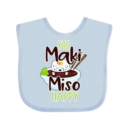 

Inktastic Sushi You Maki Miso Happy Gift Baby Boy or Baby Girl Bib