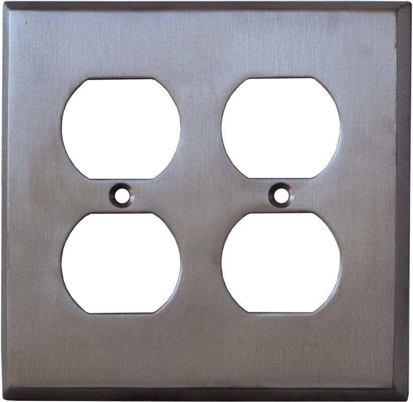 Stainless Steel Finish 2 Gang Electrical Outlet Cover