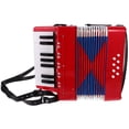 thumbnail image 1 of OULII 1Pc Red Plastic Accordion Portable for Beginner Music Practice and Playing, 1 of 6