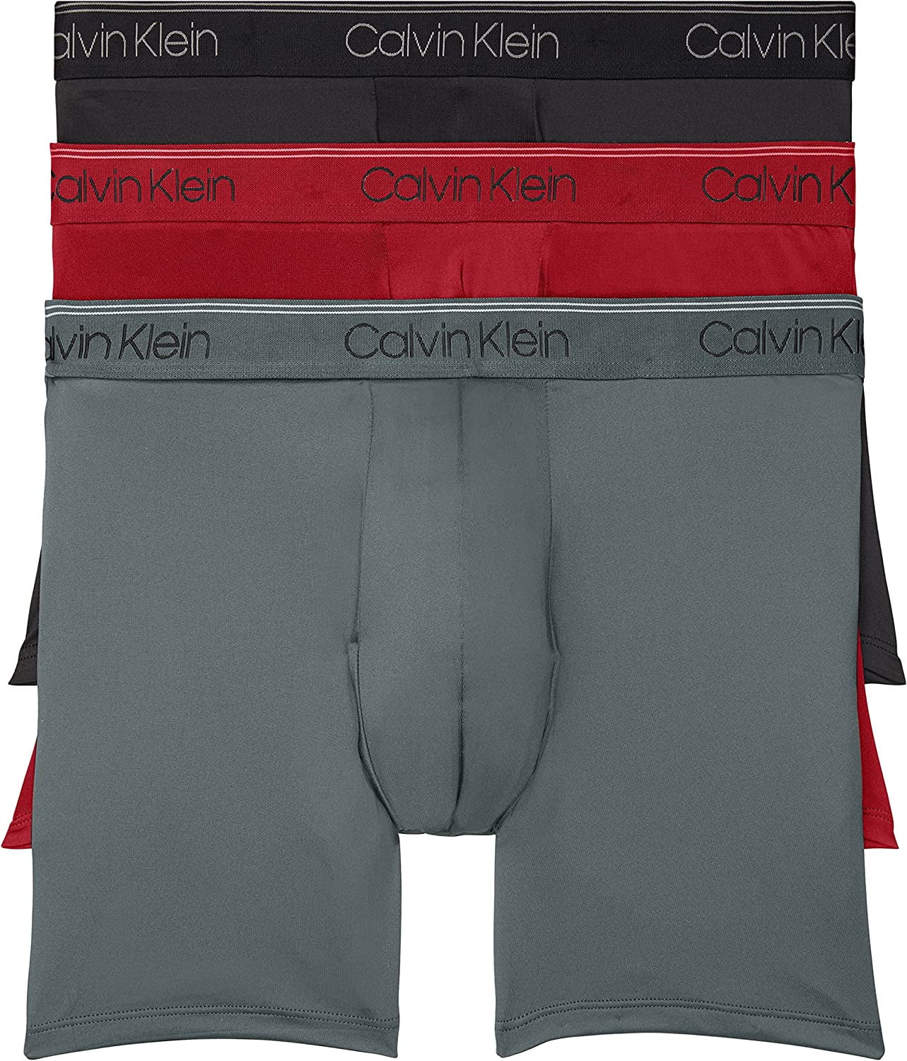 Calvin Klein Men`s Microfiber Boxer Briefs Pack of 3 (B(NP2214-621)/P,  Small) at  Men's Clothing store