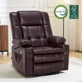 thumbnail image 3 of MCombo Large Lay Flat Dual Motor Power Lift Recliner for Big and Tall Elderly, Faux Leather(Dark Brown), 3 of 11