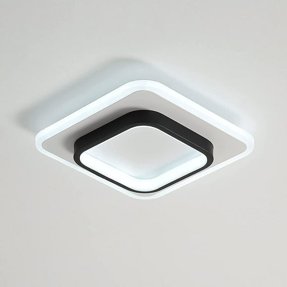 Dww-plafonnier Led Carr, Lampe De Plafond Moderne 20w 2300lm Pour Couloirs Salon Chambre Coucher, Diamtre 24cm, Gradable 3000k / 4500k / 6500k