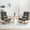 Gray, variant on Solid Wood Rocking Chair, Nursery Upholstered Glider Rocker, Rocking Accent Chair with High Backrest, Pillow and Magazine Side Pocket for Living Room Bedroom Study(Set of 2, Grey)