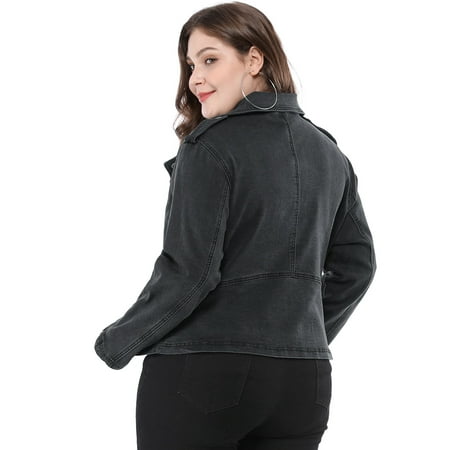 walmart plus size denim jacket for women