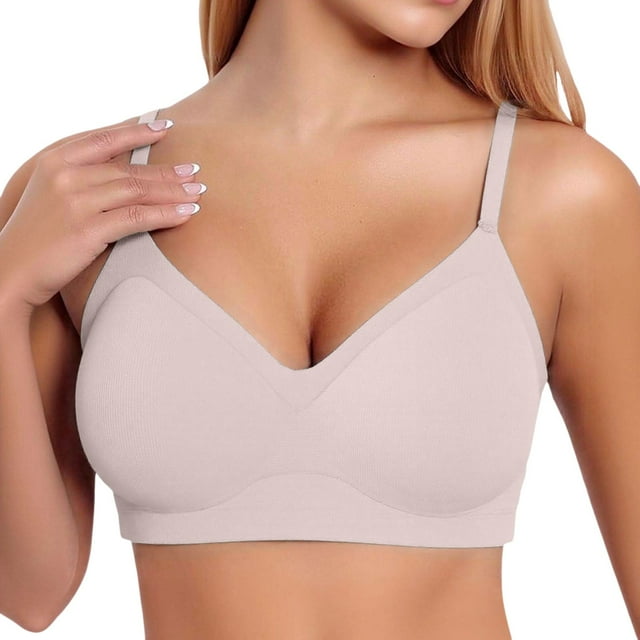 Brasier Sujetador Cómodo y de Apoyo para Mujer, para Uso Diario, En Casa y En El Tiempo Libre, con Diseño de 4 y 3 Ganchos, Color Puro, sin Costuras. Mediana