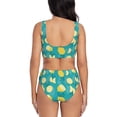 thumbnail image 3 of Rocae Lemon Blue for Bikini Set for Women Two Piece Sexy High Swimsuits Split Crossover Bikini, 3 of 9