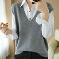 thumbnail image 6 of ZyeKqe Women Sweater Vest Sleeveless V Neck Top Solid Color Pullover Knitwear Lightweight Tank Tops, 6 of 6