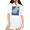 White, variant on Cozymy Vintage Floral Stamp T-Shirt for Women - Blue Hydrangea Line Art Graphic Tee