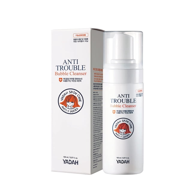 YADAH Limpiador de burbujas anti problemas, limpiador facial de 5.07 onzas con ácido salicílico para el acné, cuidado de la piel vegano para pieles sensibles