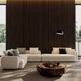 thumbnail image 2 of 4PC Acoustic Panels, Decorative Wall Panels, Wood Slat Sound Absorbing Panel Set with 3D Fluted Design & Fully Wrapped Wood Finish, 45.27"x23.62" Wall and Ceiling Treatment,Walnut,2PCS, 2 of 8