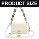 thumbnail image 2 of Nuevo bolso cuadrado pequeño de color sólido de nicho, bolso de hombro de PU con cadena de moda, blanco, 2 of 5