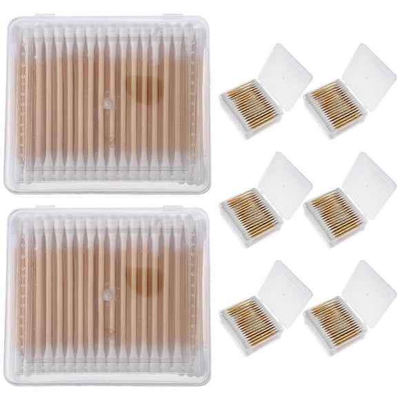 Swab Sticks Women Square Shape Double-Ended Design 7x0.5x0.5cm Alcohol Wiping 8 Boxes