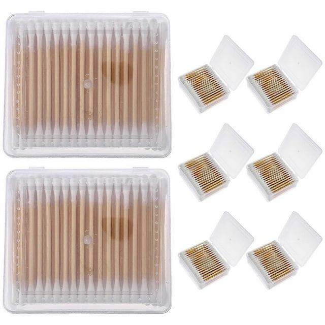 Swab Sticks Women Square Shape Double-Ended Design 7x0.5x0.5cm Alcohol Wiping 8 Boxes