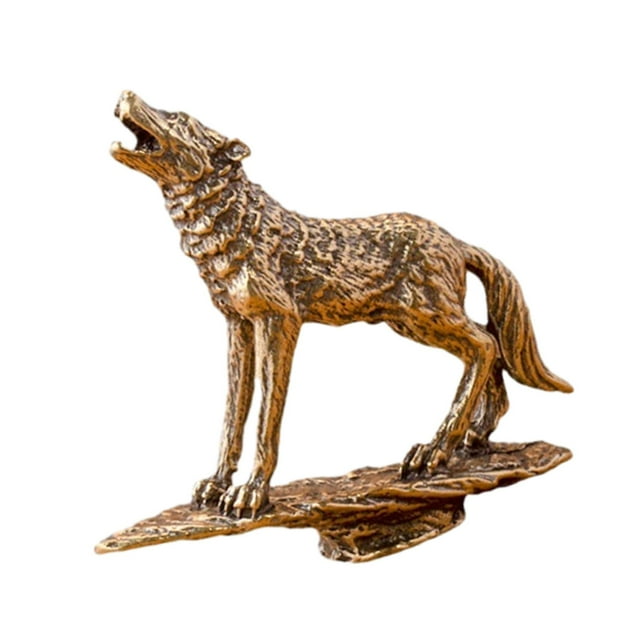 Estatua de latón Soledad Figuras de animales Estatua de cobre 6,8 cm x 6,9 cm