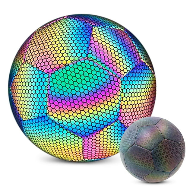 Ballon de Soccer Réfléchissant Lumineux de Nuit pour Entraînement de Soccer Intérieur Extérieur