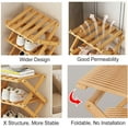 thumbnail image 4 of Zapatero estrecho - Organizador de almacenamiento de zapatos - Estante de zapatos plegable vertical de bambú para entrada, armario, dormitorio, pasillo ([leonado] 4 capas), 4 of 8