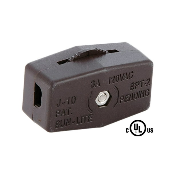B&P Lamp® Brown Inline Rotary Cord Switch For 18/2 Spt1 Lamp Cord