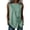 *1-Green, variant on Women's Sleeveless Drawstring Blouse, Ladies' Crew Neck Button Front Tank Top, Casual Solid Color Summer Tunic For Women,Blue,S-2XL