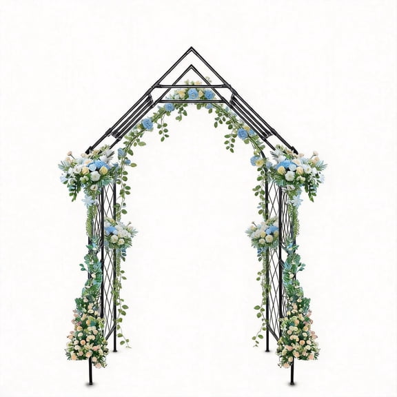 Riedhoff Garden Arch Arbor Trellis 7.87 x 3.93 x 1.3 ft for Climbing Plants, Wedding Arch, Black