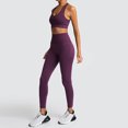 thumbnail image 3 of Women Workout Sets 2 Piece Yoga Outfits Pure Color -lifting Sports Fitness Running High-waist vest Suit Sweatpants, 3 of 8